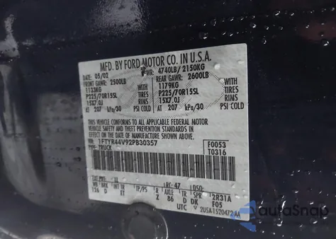 2002 Ford Ranger Edge/Tremor/Xlt z USA, uszkodzony, nr VIN 1FTYR44V92PB30357
